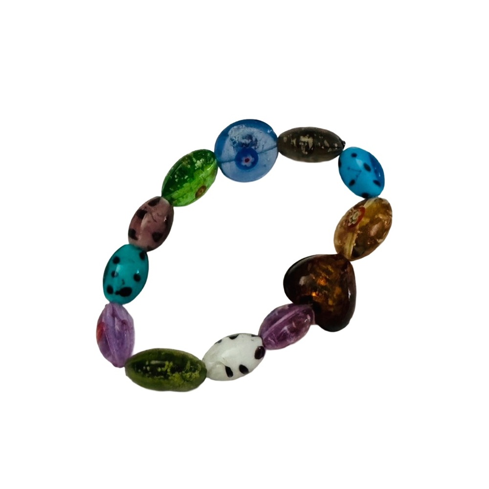 Colorful Glass Beaded Stretch Bracelet – Vibrant Boho Jewelry